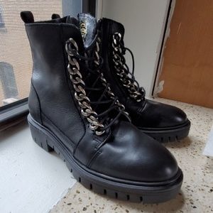 Zip up combat boots